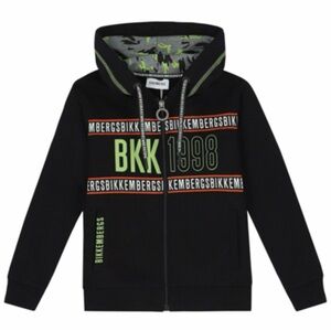 Bikkembergs Logo Hoodie Boys Size 12 Black Full Zip Cotton Jacket